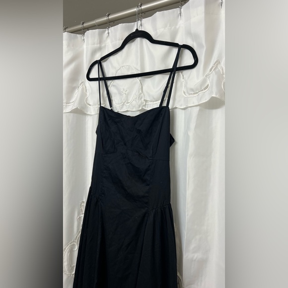 NWT Abercrombie & Fitch Black Dipped Waist Sweetheart Maxi Dress—Size LP - Picture 8 of 11